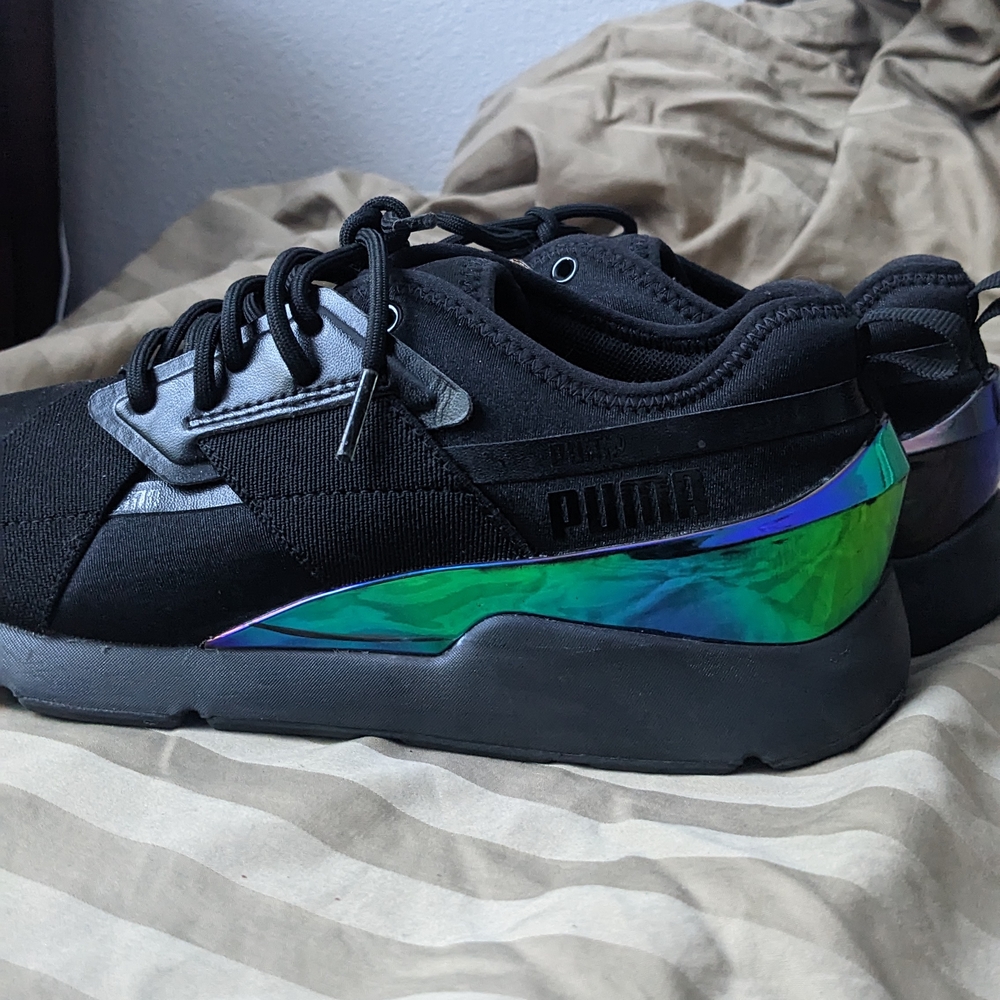 Puma Black Sneakers with Iridescent Accent